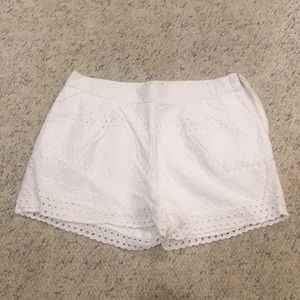 White eyelet shorts